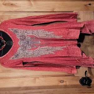 Angel Wings & Bling Tunic Top